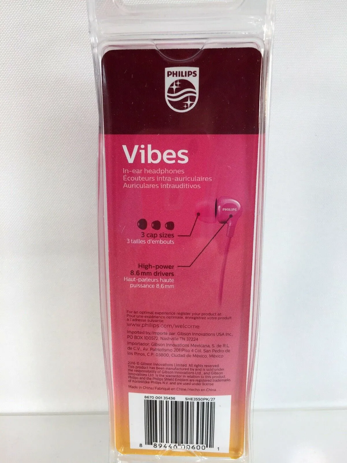 Philips MyJam Beamers in Ear Headphones - Pink (SHE3550PK/27)