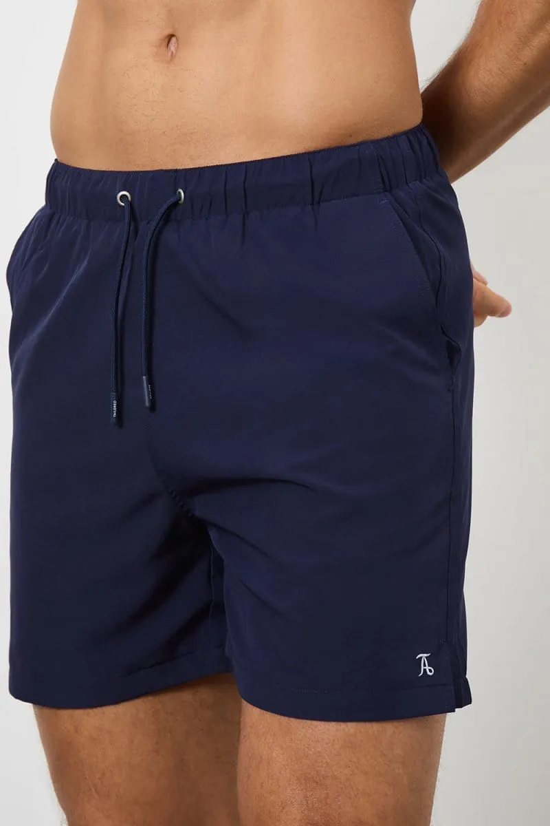 Plain Swim Short in Navy - Longer Length