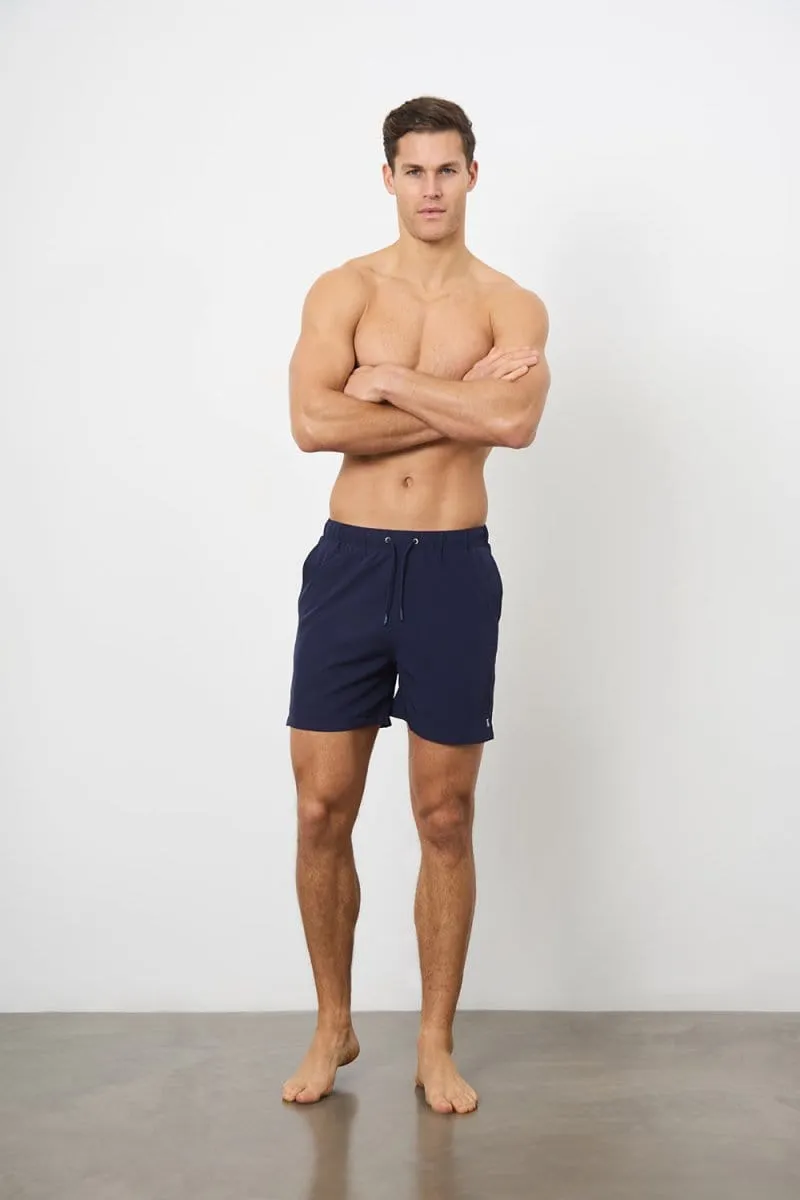 Plain Swim Short in Navy - Longer Length
