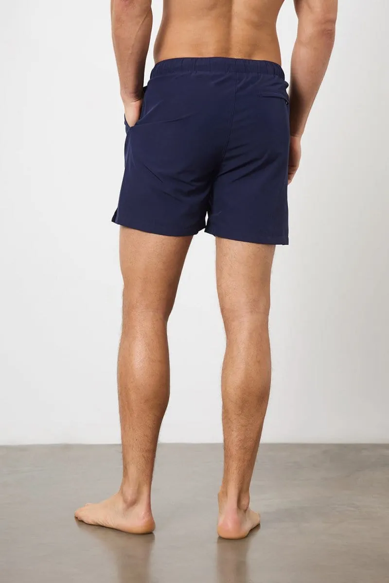Plain Swim Short in Navy - Longer Length