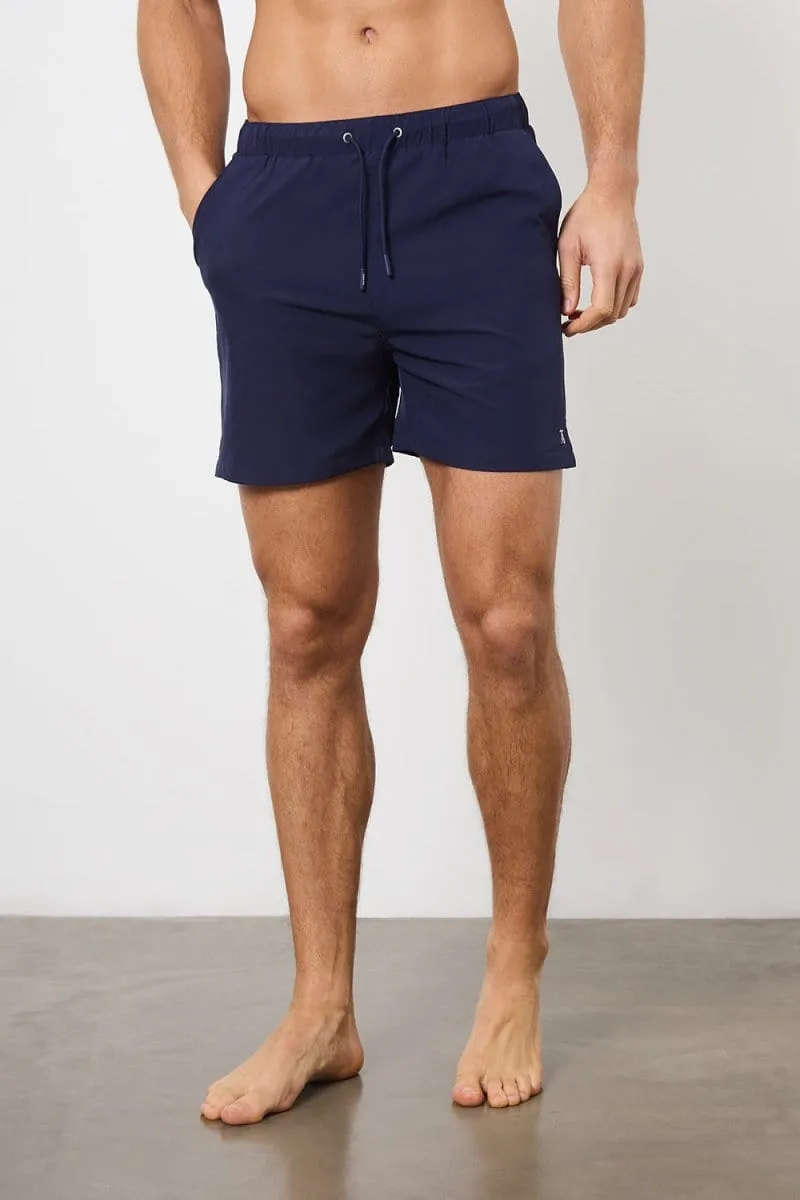 Plain Swim Short in Navy - Longer Length