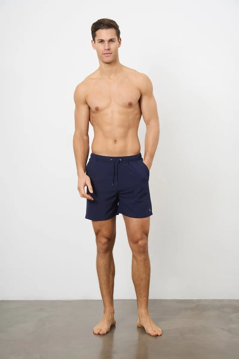 Plain Swim Short in Navy - Longer Length