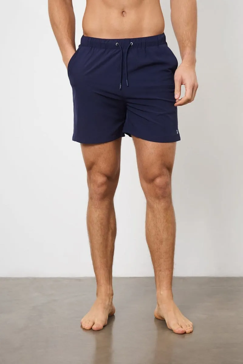 Plain Swim Short in Navy - Longer Length