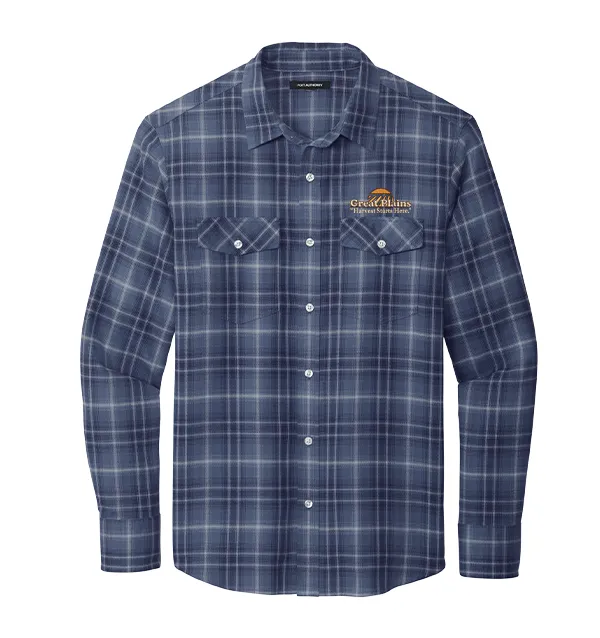 Port Authority Long Sleeve Ombre Plaid Shirt