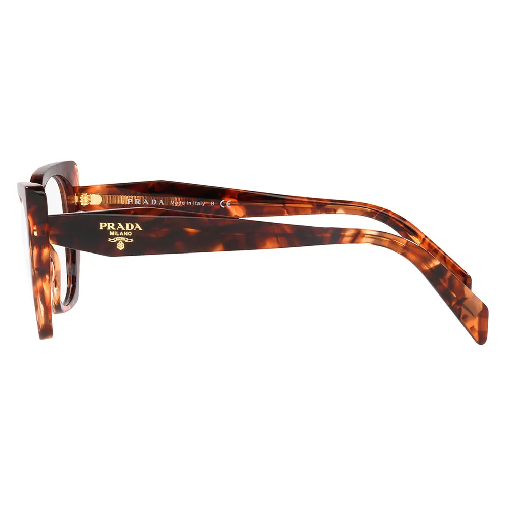 Prada PR 18WV 07R1O1 Fashion Plastic Tortoise Eyeglasses with Logo Stamped Demo Lenses