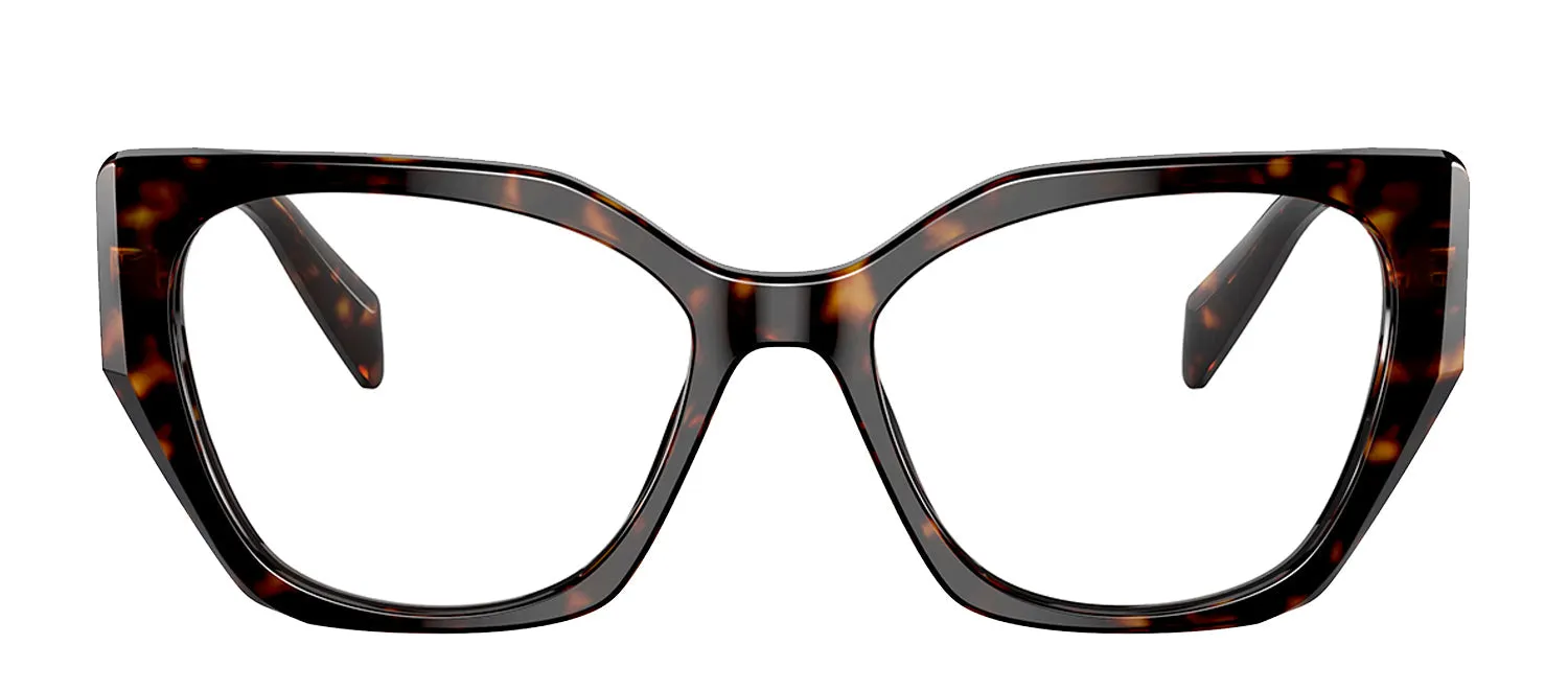 Prada PR 18WV 2AU1O1 Fashion Plastic Tortoise Eyeglasses with Logo Stamped Demo Lenses