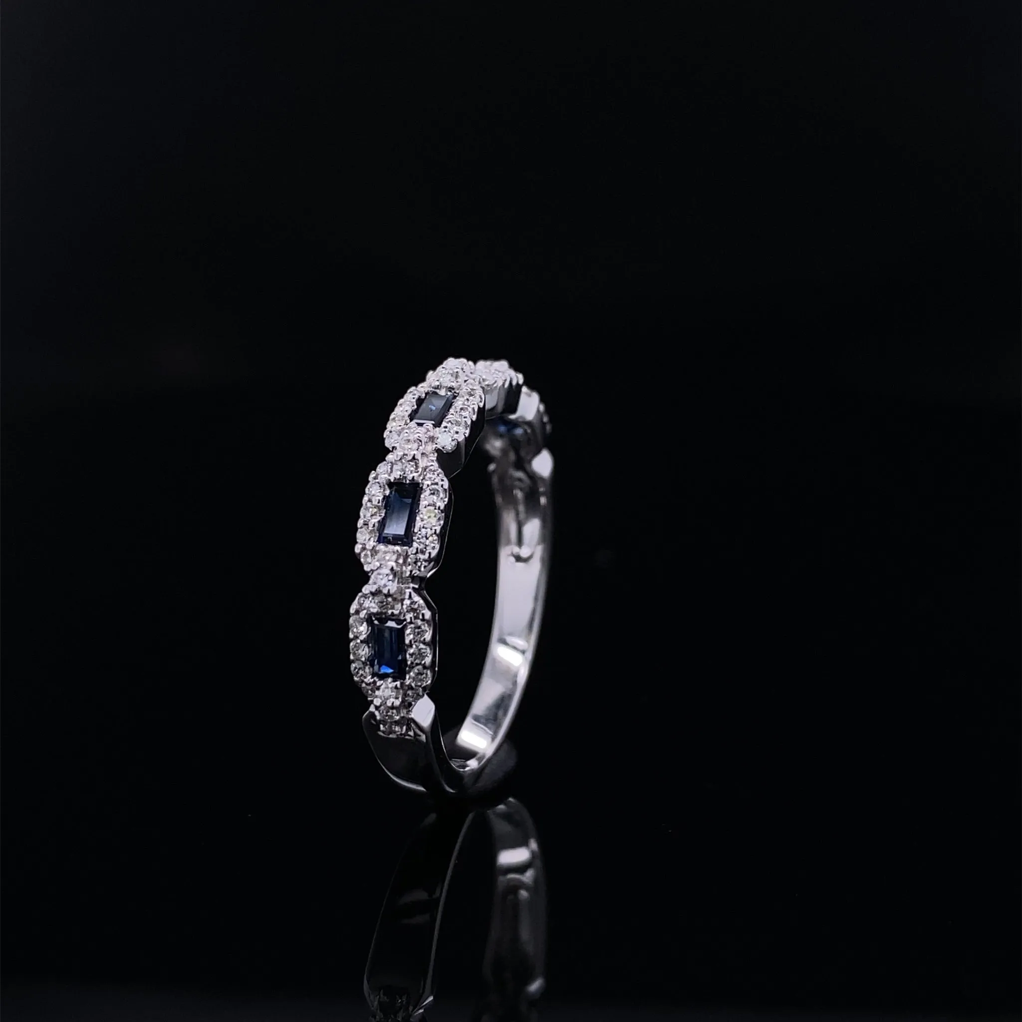 Precious Gem Chain Link Diamond Accented Ring