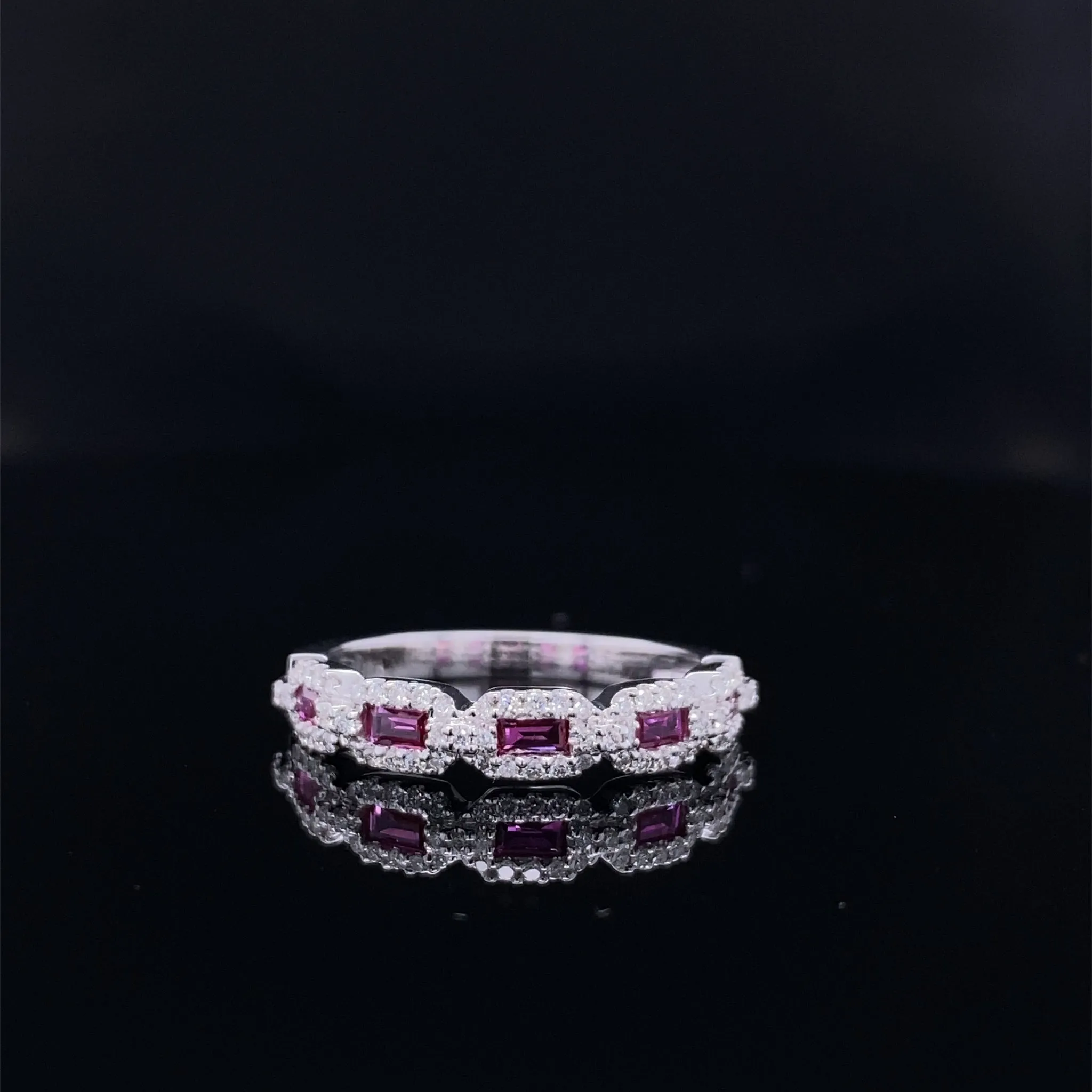 Precious Gem Chain Link Diamond Accented Ring
