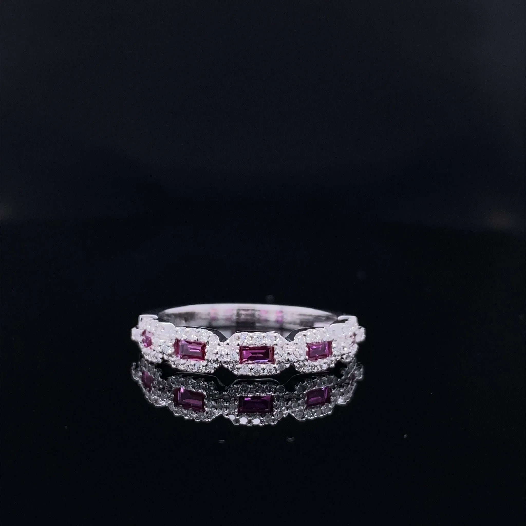 Precious Gem Chain Link Diamond Accented Ring