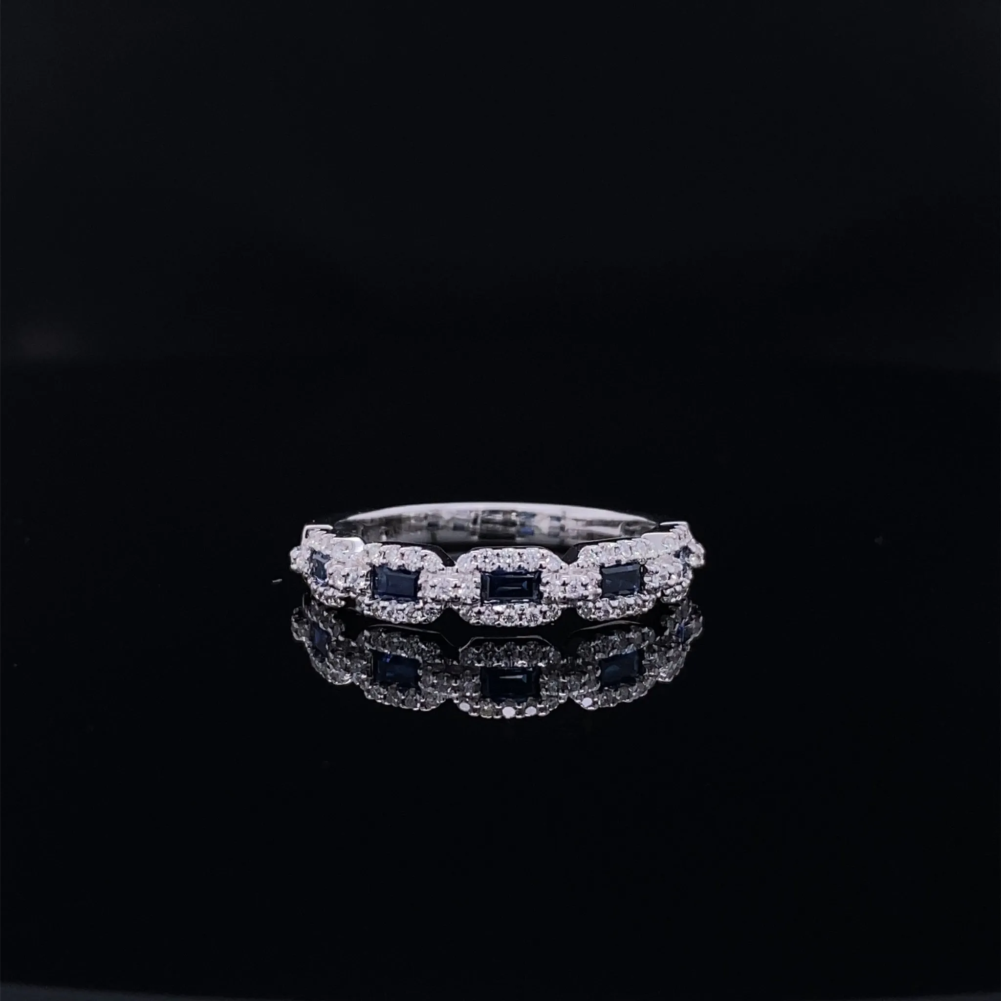 Precious Gem Chain Link Diamond Accented Ring