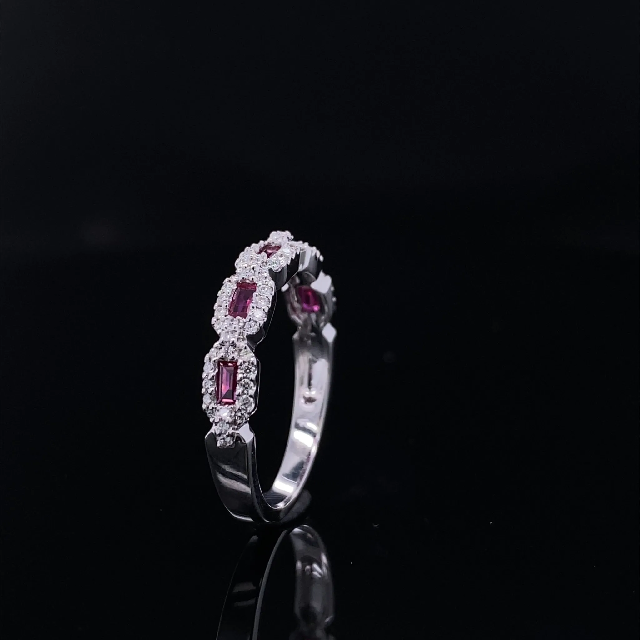 Precious Gem Chain Link Diamond Accented Ring