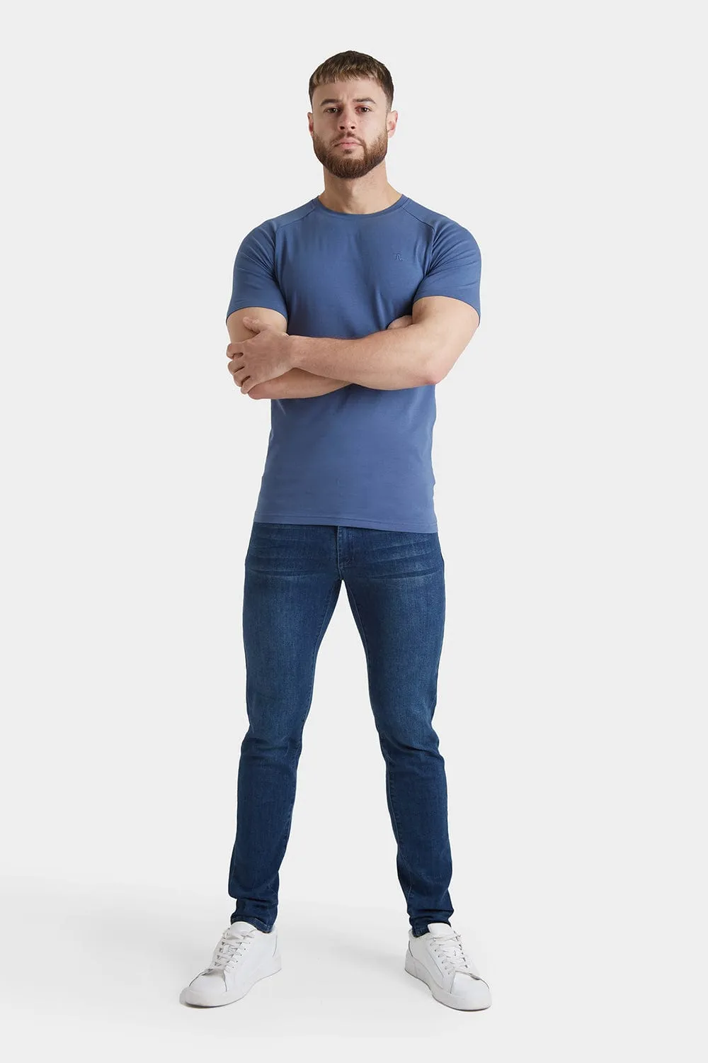 Premium Muscle Fit T-Shirt in Denim Blue