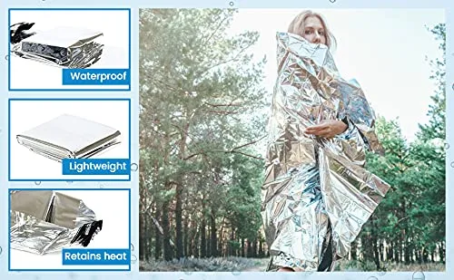 Primacare CB-6831 Emergency Mylar Thermal Foil Blanket, Lightweight and Durable Insulation Mylar Material, Perfect for Outdoors, Hiking, Survival, First Aid, 62" x 82"