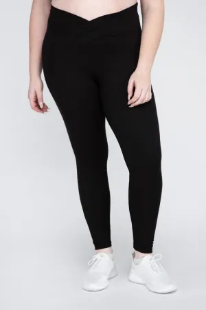Rae Mode Plus Size V Waist Full Length Leggings