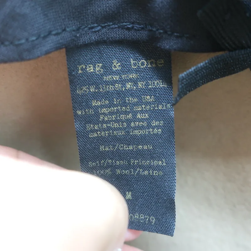 Rag & Bone Wide Brim Hat Beige Wool Felt Size Medium