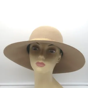 Rag & Bone Wide Brim Hat Beige Wool Felt Size Medium