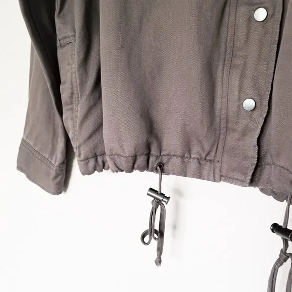 RAILS Collins Military Slate Jacket L Utility Taupe Cargo Pockets Grunge $198