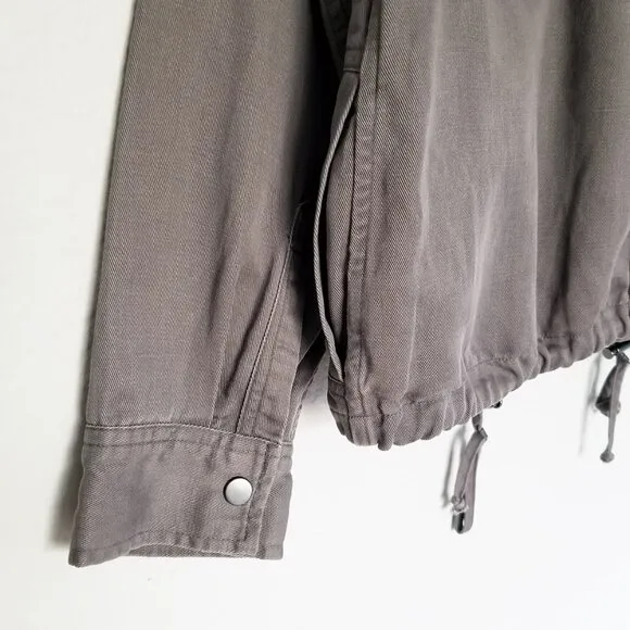RAILS Collins Military Slate Jacket L Utility Taupe Cargo Pockets Grunge $198