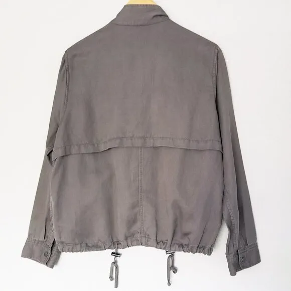 RAILS Collins Military Slate Jacket L Utility Taupe Cargo Pockets Grunge $198