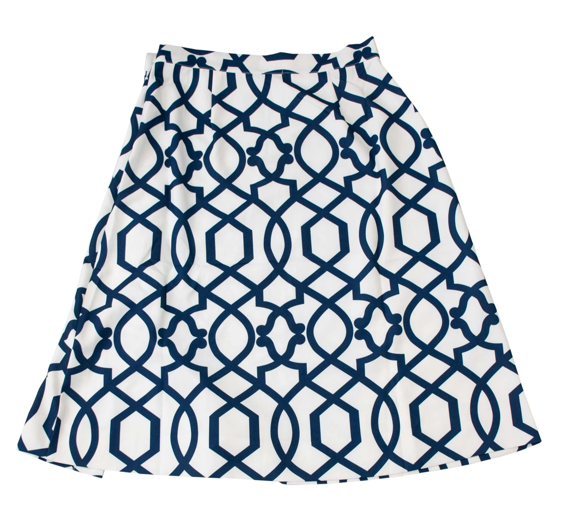 Rapheeze Designed Midi Wide Skirt with Lively Blue Print
