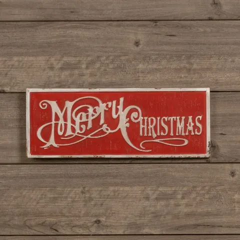 Red Merry Christmas Sign