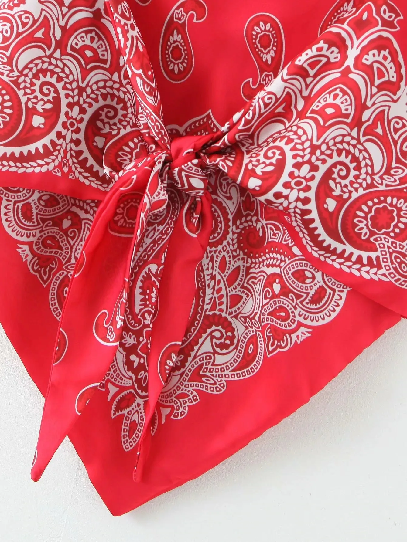 Red Paisley Bandana Top