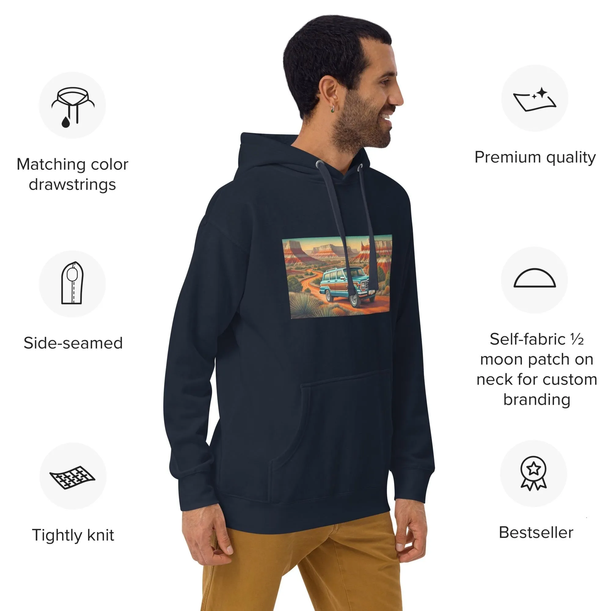 Retro Jeep Wagoneer Desert Adventure Hoodie | Ramblin Fever