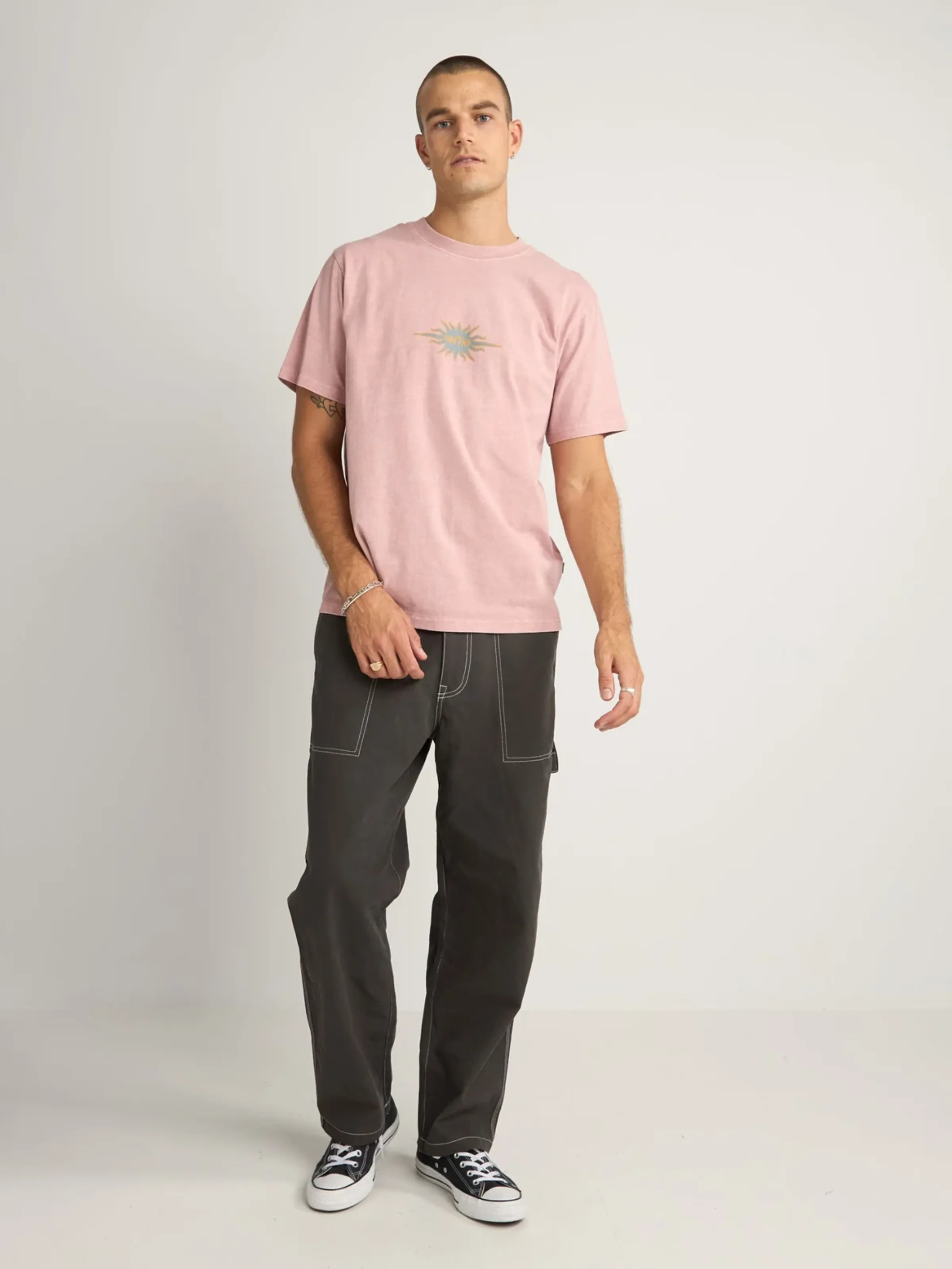 Rhythm Flame Printed Vintage Shirt - Mauve