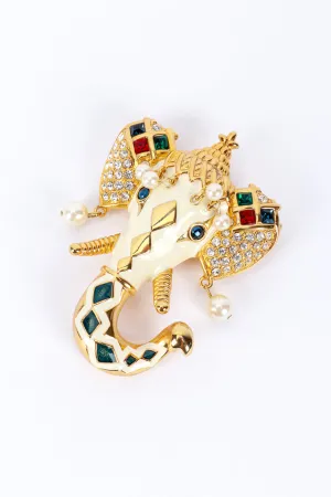 Royal Maharaja Enamel Elephant Brooch