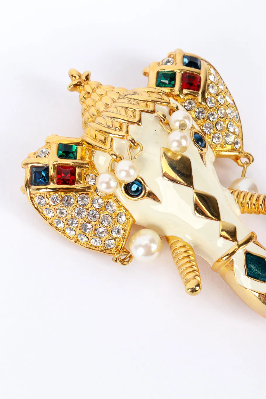 Royal Maharaja Enamel Elephant Brooch