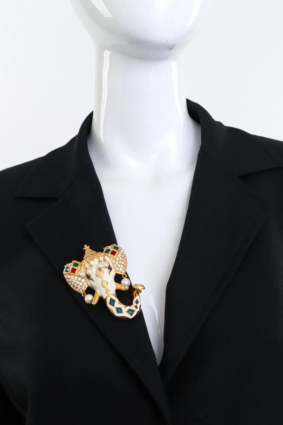 Royal Maharaja Enamel Elephant Brooch