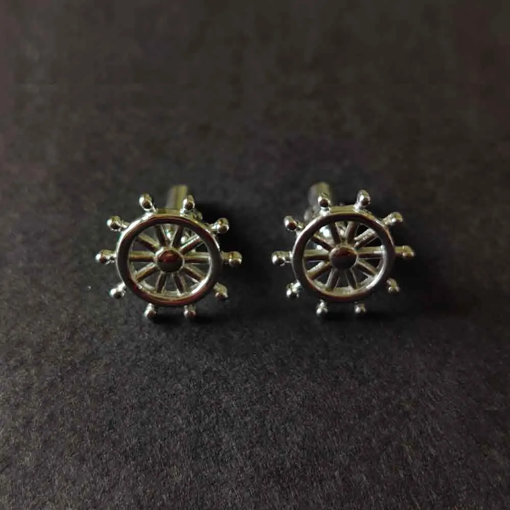 Sailor's Wheel Cuff Links Button