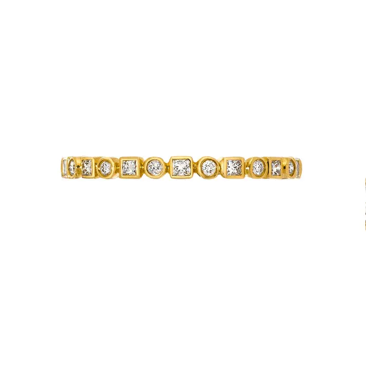 Sethi Couture 18K Yellow Gold Kate White Diamond Band