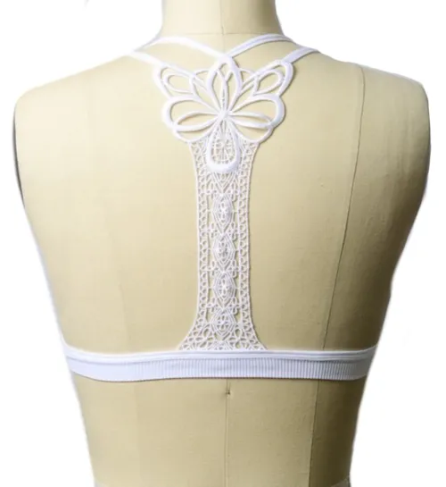 Sexy Nylon Applique Racerback Bralette - Comes in