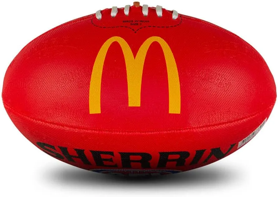 Sherrin AFL Replica All Surface Synthetic Football Mcdonalds Red