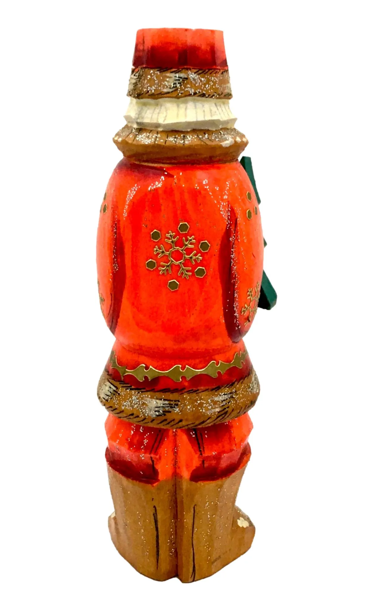 Small Wooden Santa with Christmas Tree