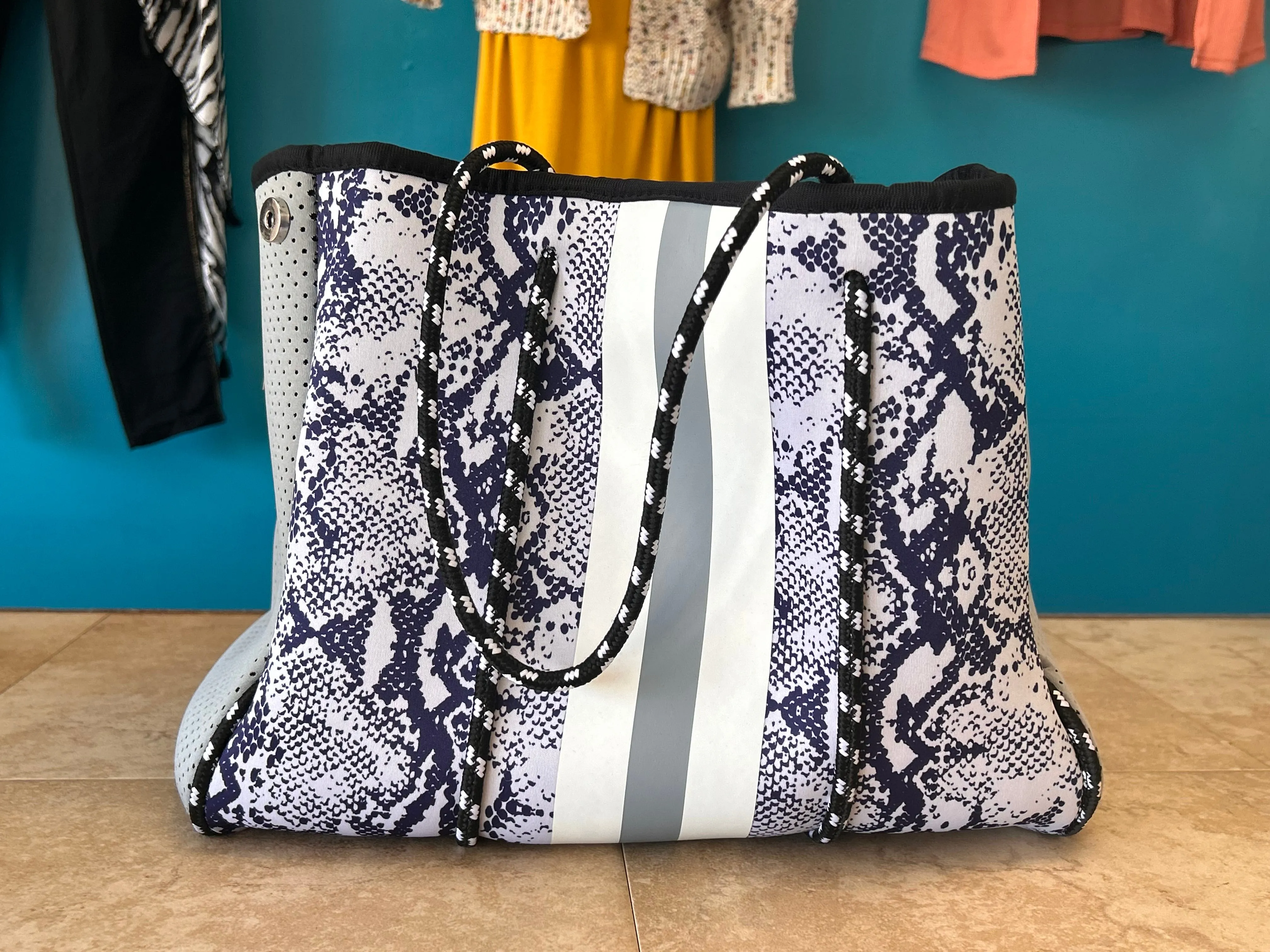 Snake Print Neoprene Purse with zippered pouch