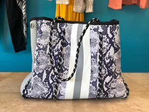Snake Print Neoprene Purse with zippered pouch