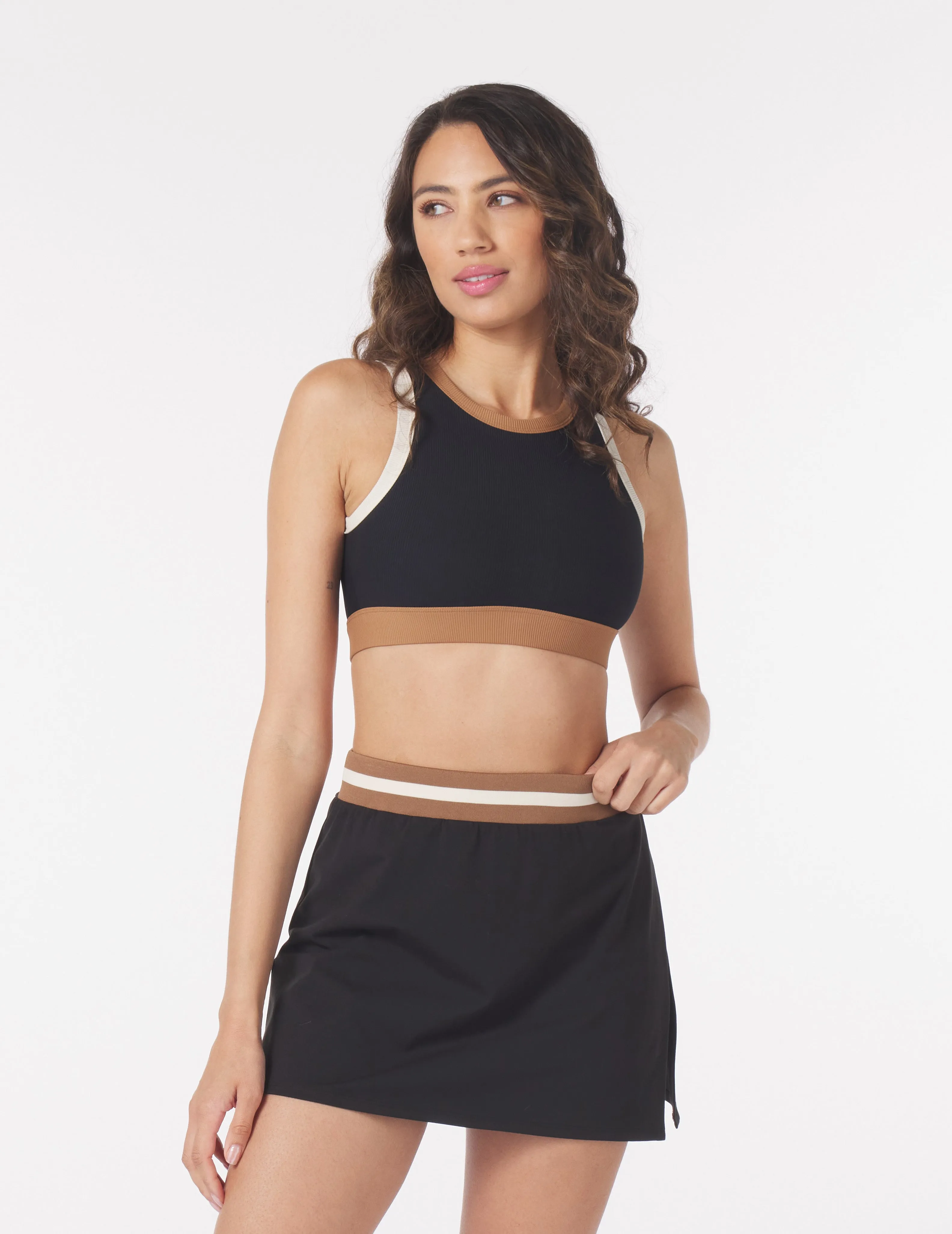 Socialite Bra: Black/Oatmilk/Almond