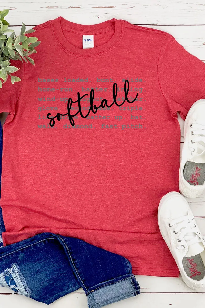 Softball All The Things Softstyle Adult T-Shirt