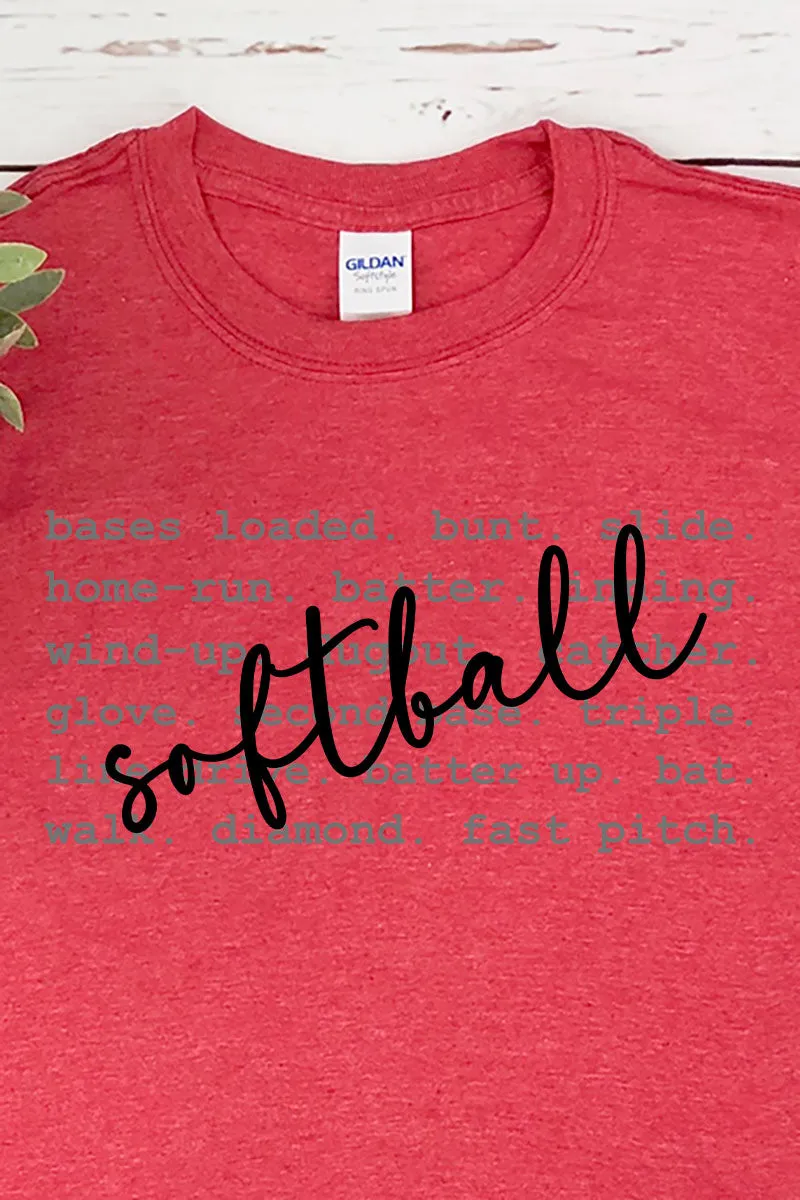 Softball All The Things Softstyle Adult T-Shirt