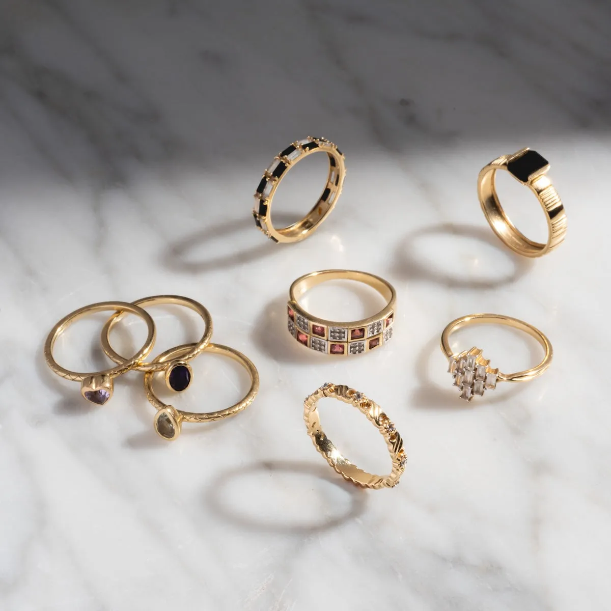 Solid Gold Vintage Inspired Bold Black and Gold Ring