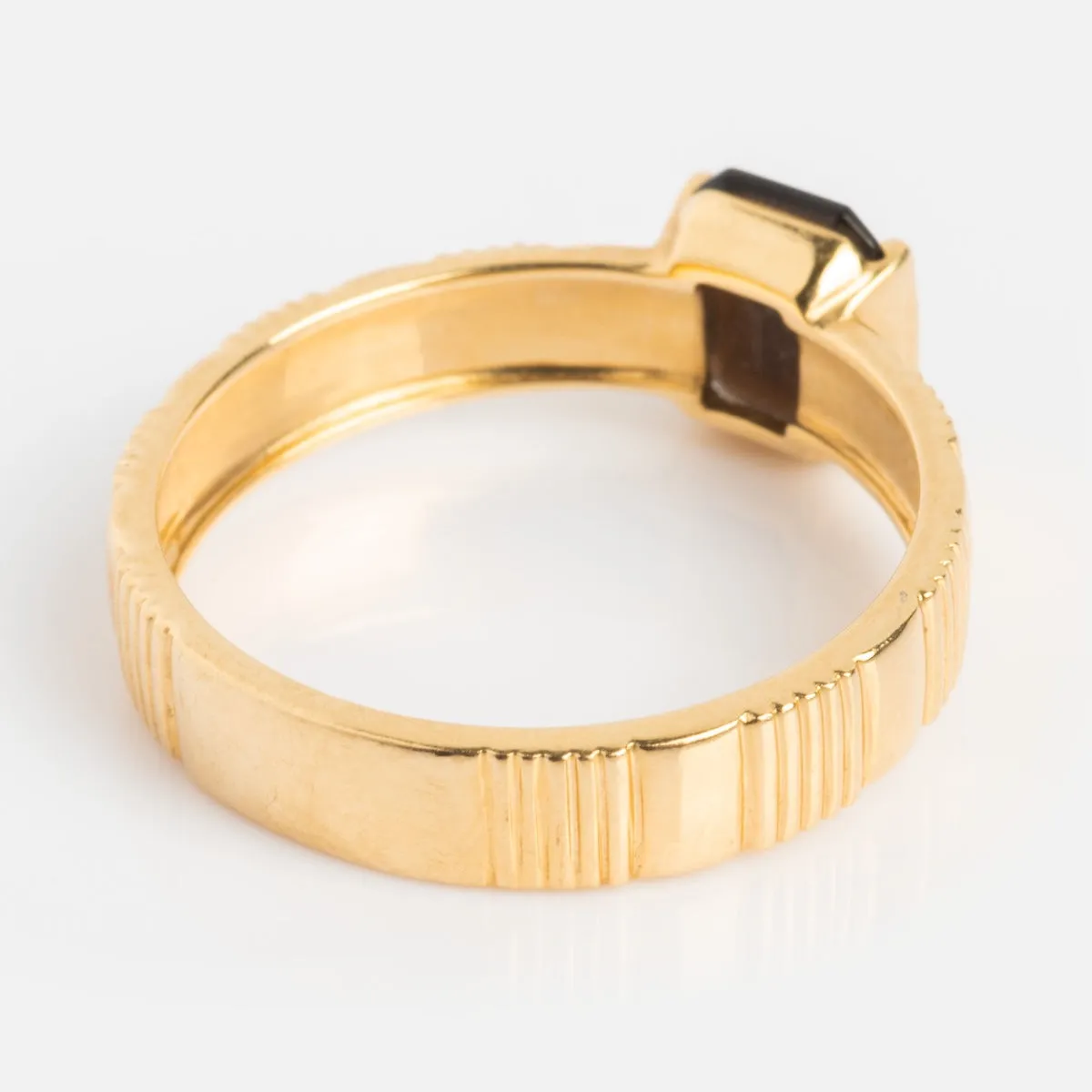 Solid Gold Vintage Inspired Bold Black and Gold Ring