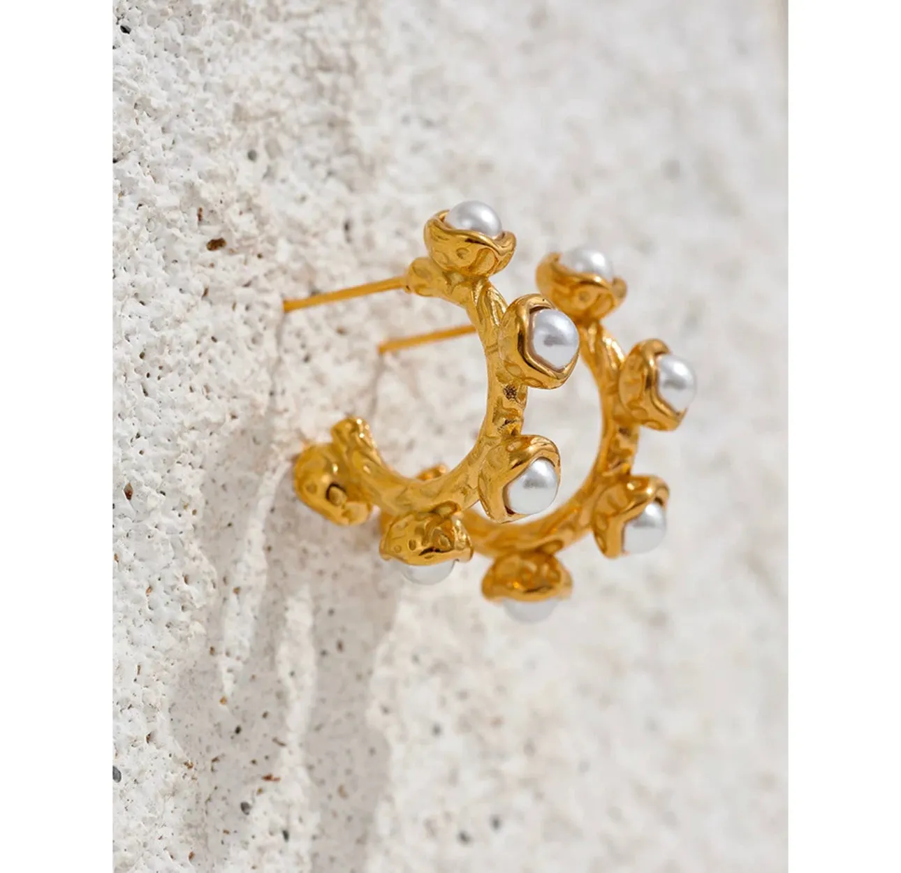 Stainless steel agates and fresh water pearls earrings 220-20 | Erika Williner Designs