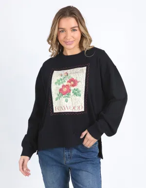 Stamped Floral Crew