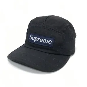 Supreme Vintage Ripstop 6 Panel Box Logo Camp Cap Navy