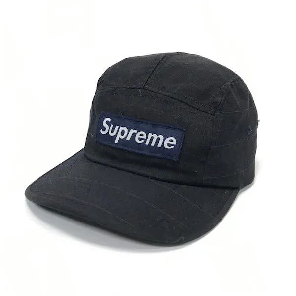 Supreme Vintage Ripstop 6 Panel Box Logo Camp Cap Navy