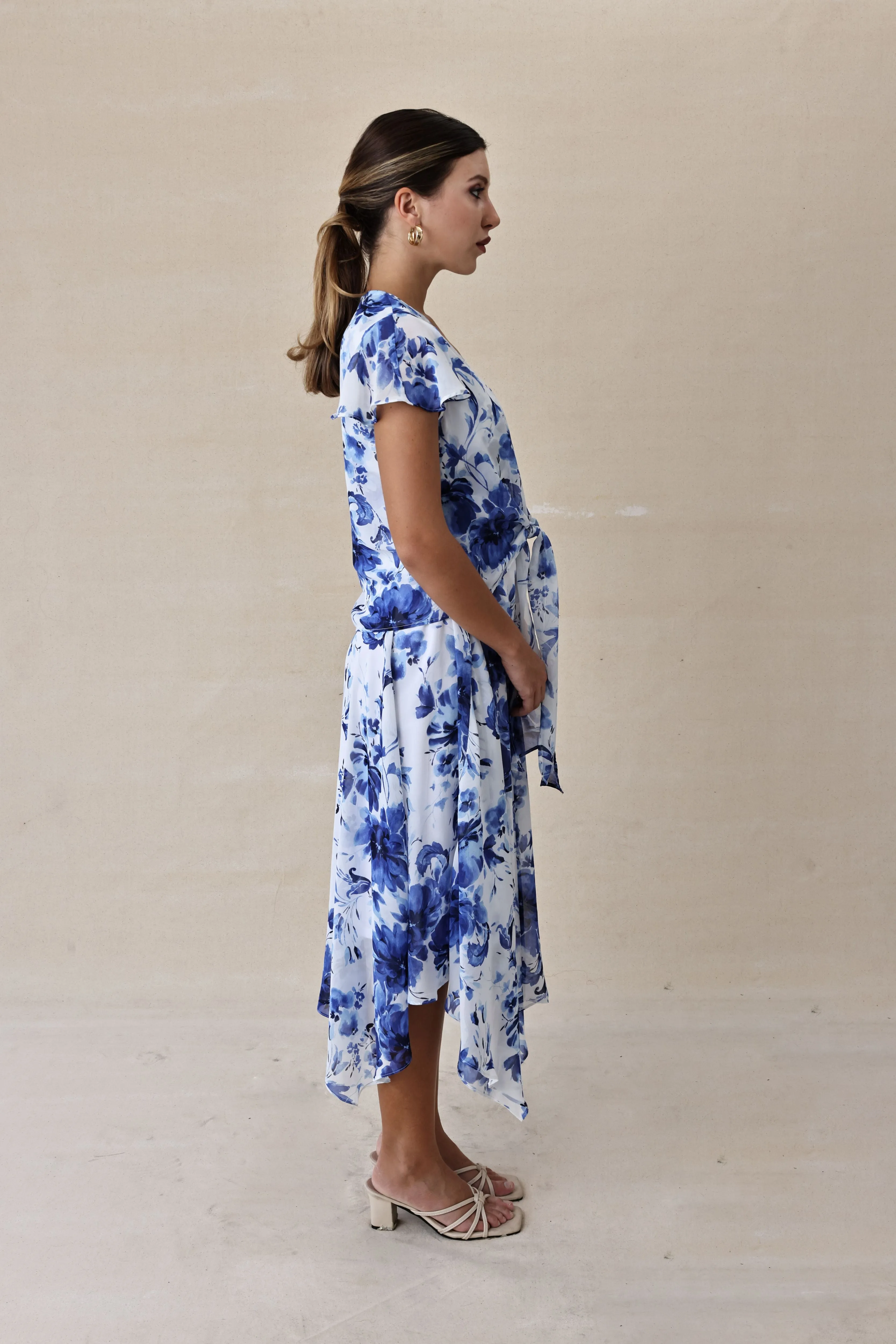 Tamsin Blue Printed Dress