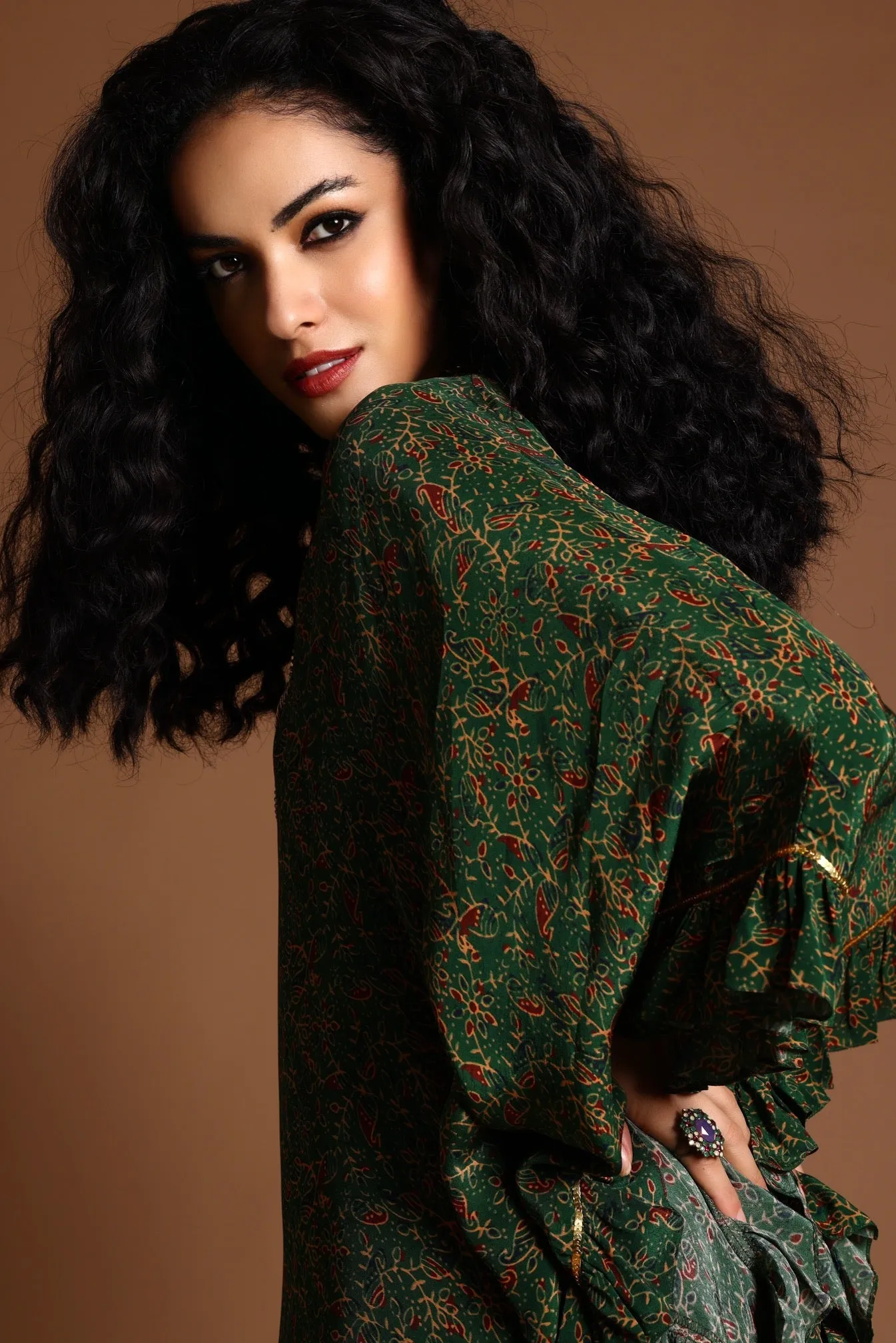 The Sita Kaftan Dress Green