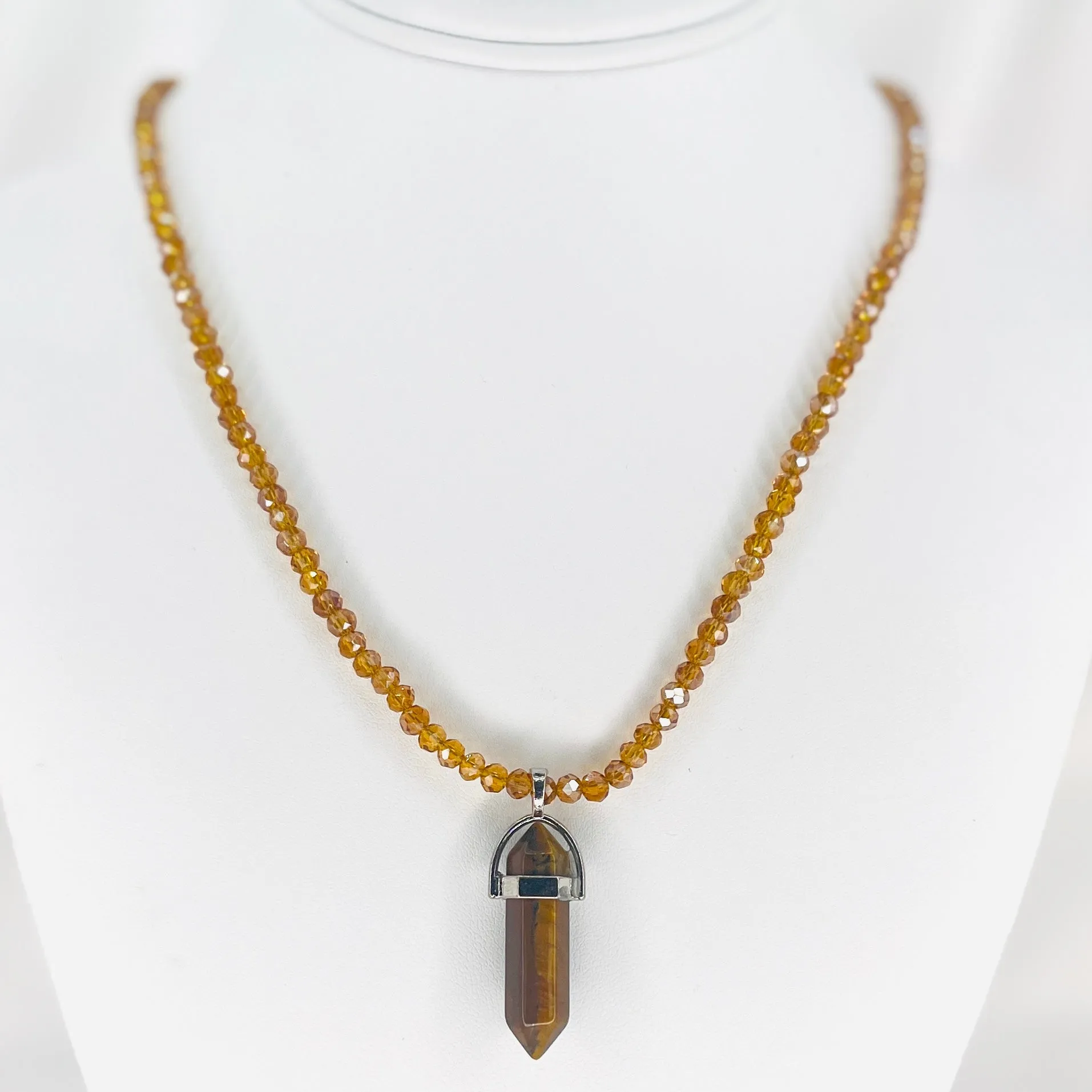 Tiger Eye Natural Stone Necklace – Strength and Confidence